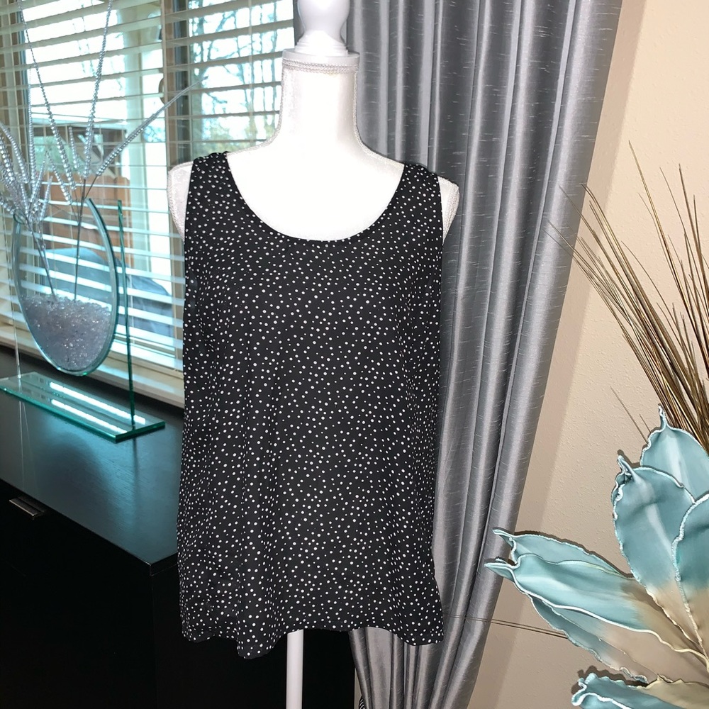 Polka Dots black sleeveless top - Picture 5 of 7